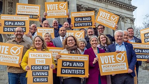 Daisy Cooper MP with Portsmouth Lib Dems