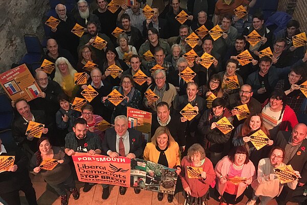 Portsmouth Lib Dems celebrate at the Square Tower