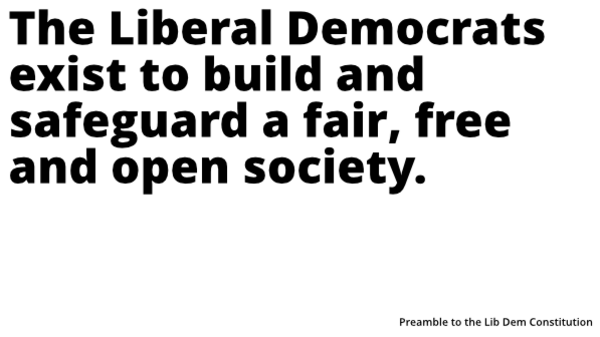 The Liberal Democrats exist to safeguard a fair, free and open society.